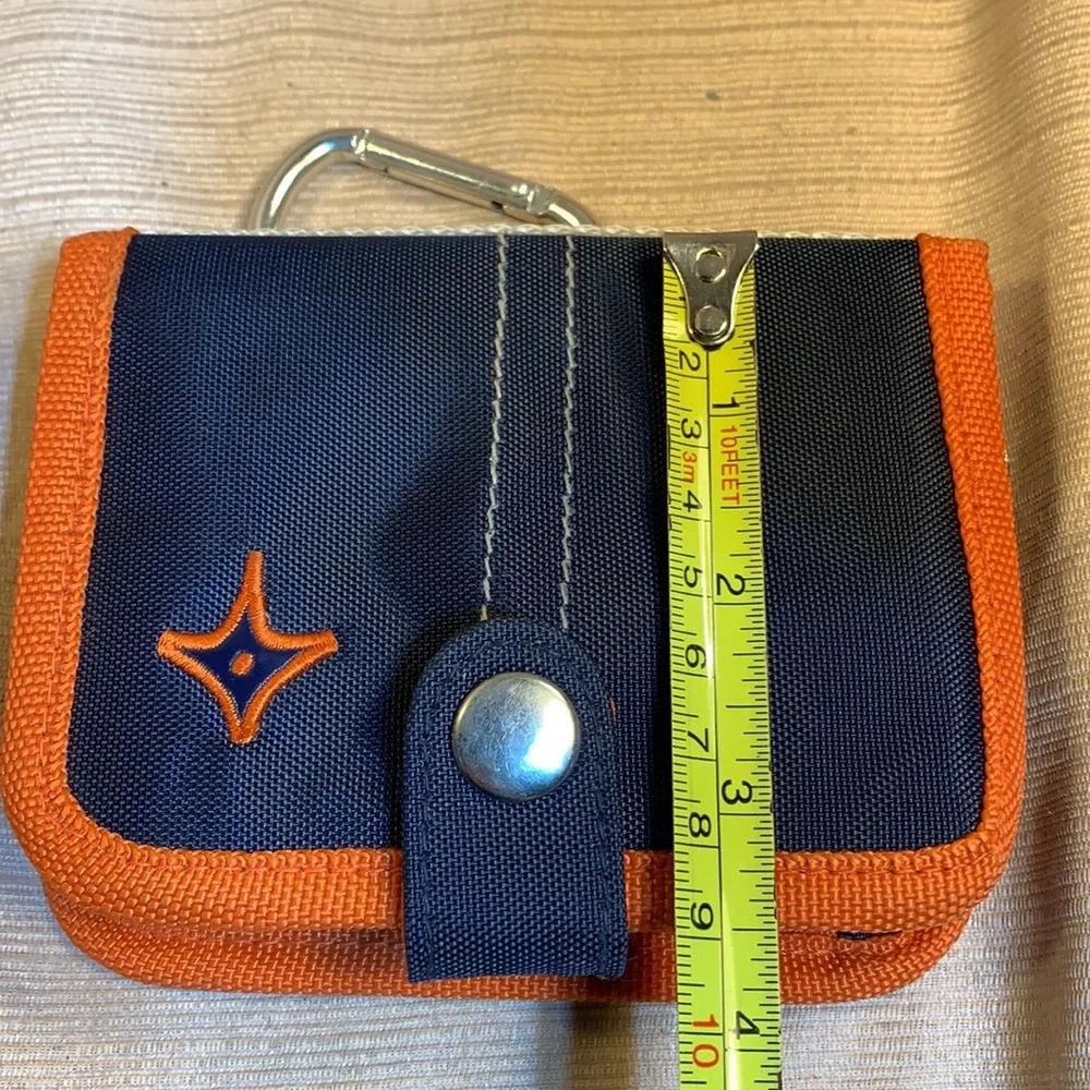 Wallet w/carabiner and zip around coin poch
